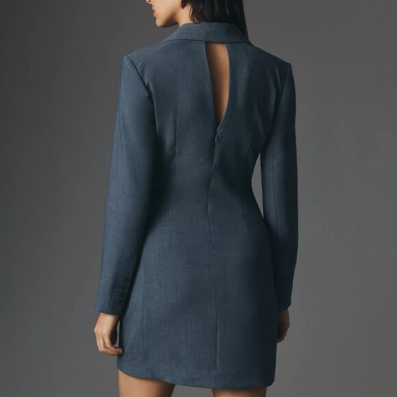 HTF By Anthropologie Long-Sleeve V-Neck Blazer Mini Dress - Picture 3 of 4